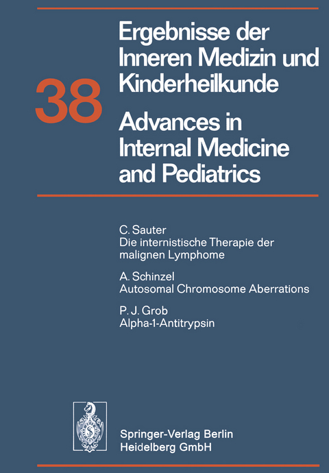 Ergebnisse der Inneren Medizin und Kinderheilkunde / Advances in Internal Medicine and Pediatrics - P. Frick, G.-A. von Harnack, G. A. Martini, A. Prader, R. Schoen, H. P. Wolff