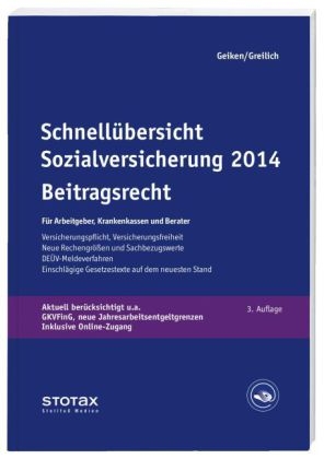 Schnell&uuml;bersicht Sozialversicherung 2014 - Beitragsrecht - Werner Greilich, Manfred Geiken