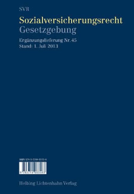 Sozialversicherungsrecht - Gesetzgebung EL 45 - 