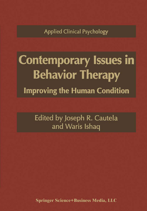 Contemporary Issues in Behavior Therapy - 
