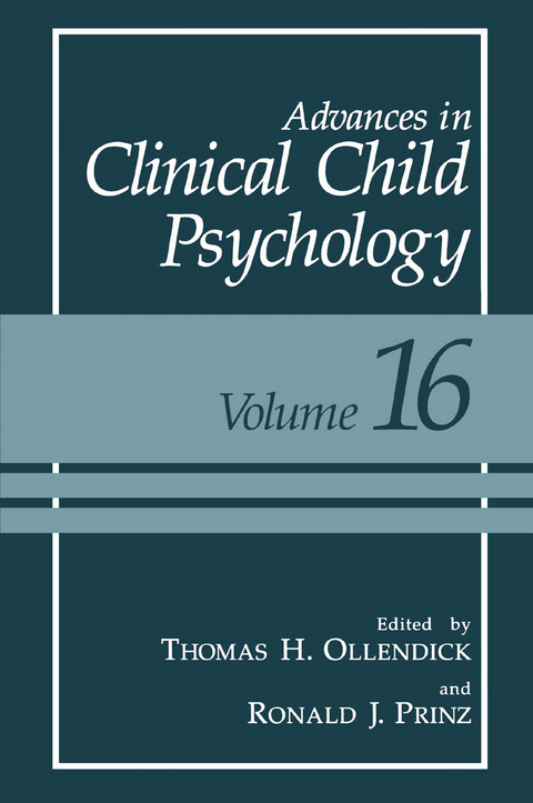 Advances in Clinical Child Psychology - 