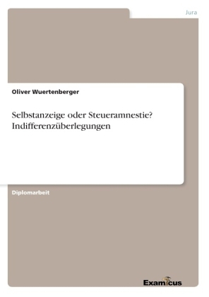 Selbstanzeige oder Steueramnestie? Indifferenz&Atilde;&frac14;berlegungen - Oliver Wuertenberger