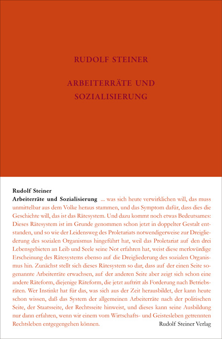 Arbeiterr&auml;te und Sozialisierung - Rudolf Steiner