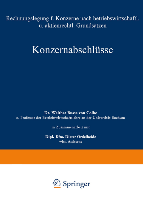 Konzernabschl&uuml;sse - Walther Busse von Colbe