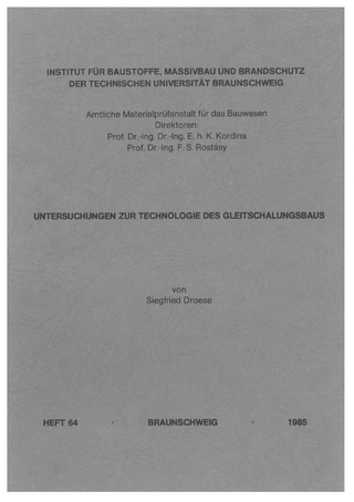 Untersuchungen zur Technologie des Gleitschalungsbaus