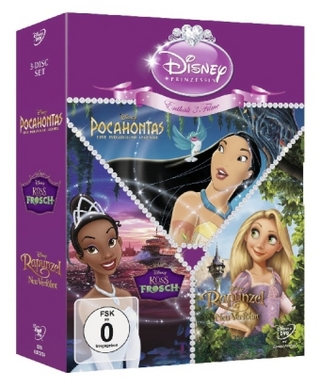 Prinzessinnen-Dreierpack: Küss den Frosch / Rapunzel - Neu Verföhnt / Pocahontas, 3 DVDs