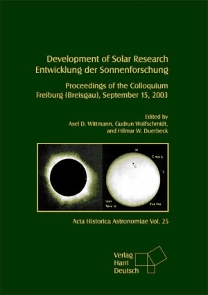 Development of Solar Research / Entwicklung der Sonnenforschung - 