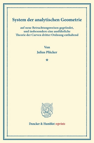 System der analytischen Geometrie,