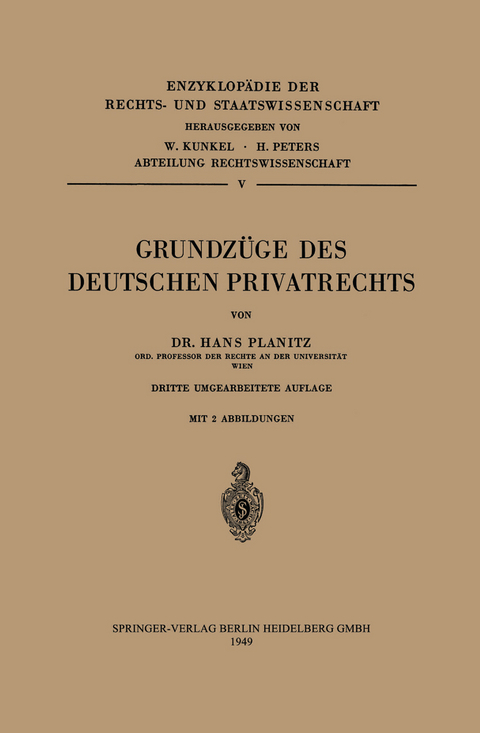 Grundz&uuml;ge des Deutschen Privatrechts - Hans Planitz