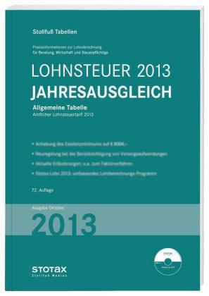 Tabelle, Lohnsteuer Jahresausgleich 2013