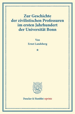 Zur Geschichte der zivilistischen Professuren im ersten Jahrhundert der Universität Bonn.
