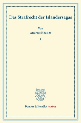 Das Strafrecht der Isländersagas.