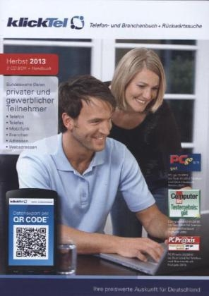 klickTel Telefon- und Branchenbuch inkl. R&uuml;ckw&auml;rtssuche Herbst 2013, 2 CD-ROMs