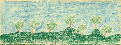 Reproduktionen aus dem malerischen Werk von Rudolf Steiner. Faksimile-... / B&auml;ume in sonniger Luft ("Friedwartskizze" III) - Rudolf Steiner