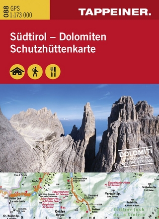 Südtirol - Dolomiten, Schützhüttenkarte. Alto Adige - Dolomiti, Cartina dei Rifugi
