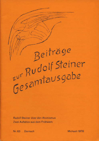 Beiträge zur Rudolf Steiner Gesamtausgabe, Heft 63