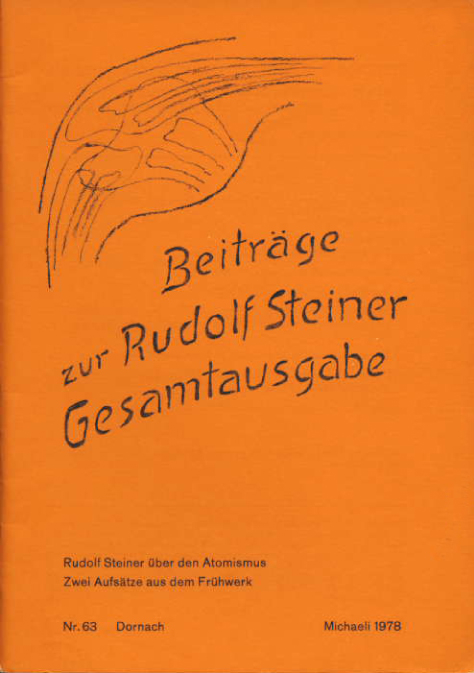 Beitr&auml;ge zur Rudolf Steiner Gesamtausgabe, Heft 63 - 