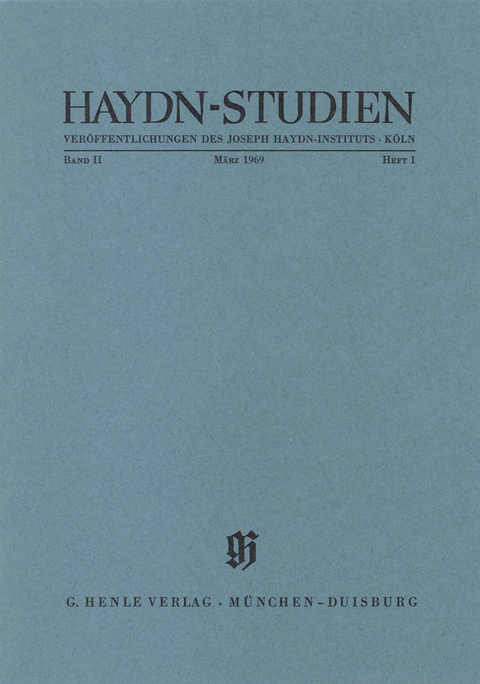 Haydn-Studien - M&auml;rz 1969