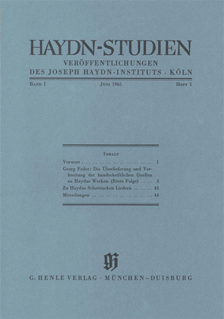 Haydn Studien. Veröffentlichungen des Joseph Haydn-Instituts Köln. Band I, Heft 1, Juni 1965