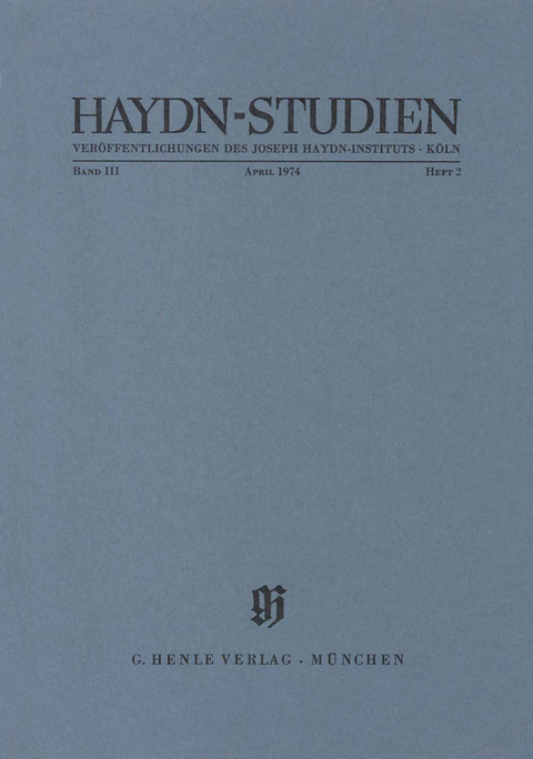 Haydn-Studien - April 1974