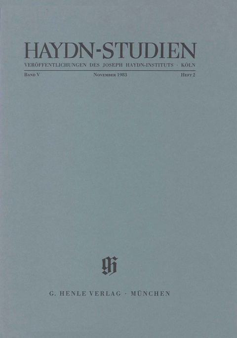 Haydn-Studien - November 1983
