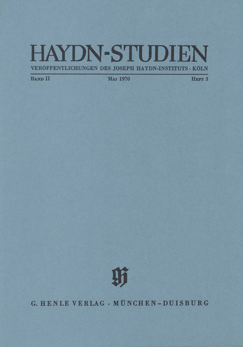 Haydn-Studien - Mai 1970