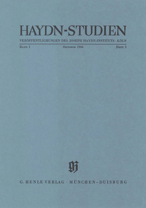 Haydn-Studien - Oktober 1966