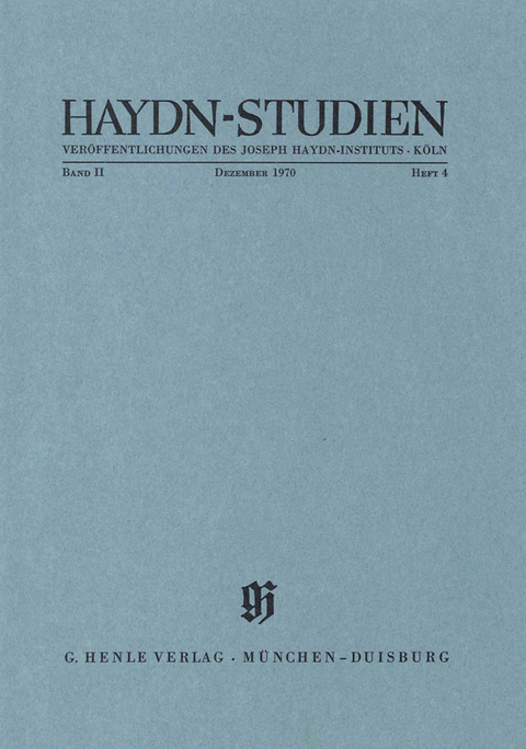 Haydn-Studien - Dezember 1970