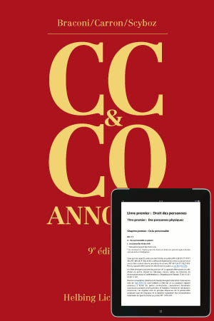 Code civil suisse et Code des obligations annot&eacute;s (CC & CO) - Print und e-Book - similicuir - Andrea Braconi, Blaise Carron, Pierre Scyboz