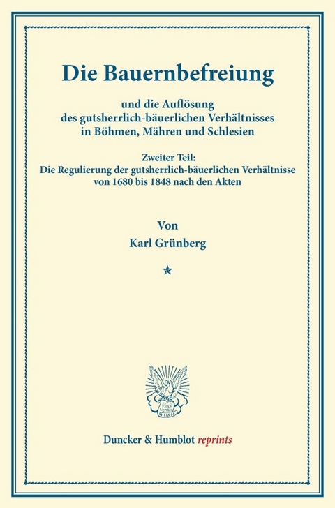 Die Bauernbefreiung - Karl Gr&uuml;nberg