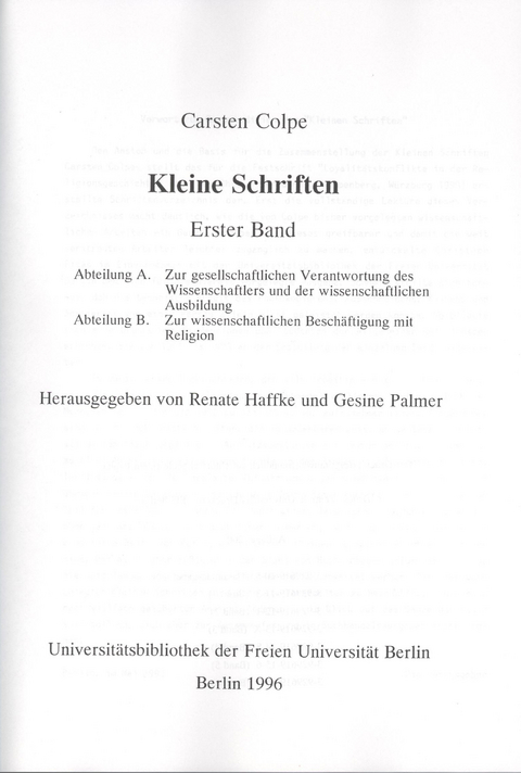 Kleine Schriften / Kleine Schriften - Carsten Colpe
