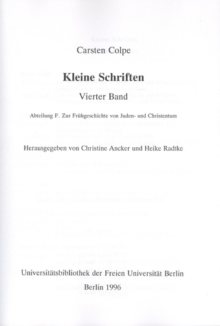 Kleine Schriften / Kleine Schriften