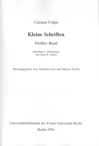 Kleine Schriften / Kleine Schriften