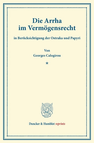 Die Arrha im Vermögensrecht