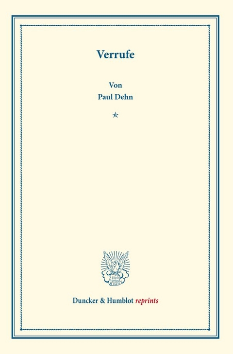 Verrufe. - Paul Dehn