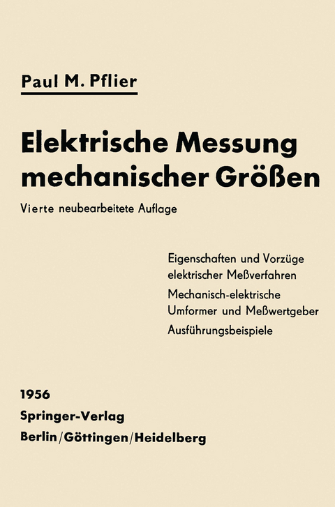 Elektrische Messung mechanischer Gr&ouml;&szlig;en - P.M. Pflier