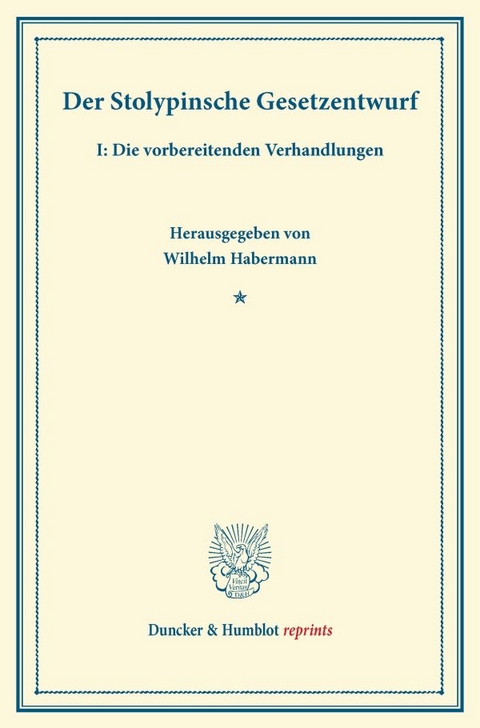 Der Stolypinsche Gesetzentwurf. - 