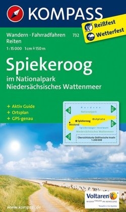 KOMPASS Wanderkarte Spiekeroog im Nationalpark NIedersächsisches Wattenmeer