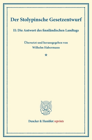 Der Stolypinsche Gesetzentwurf.