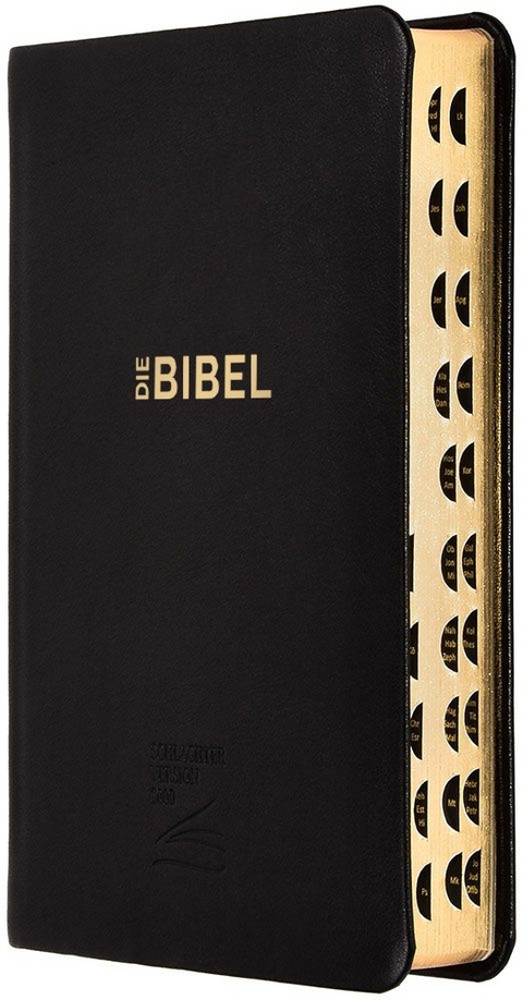 Schlachter 2000 Bibel - Taschenausgabe (Softcover, schwarz, Goldschnitt, Griffregister)