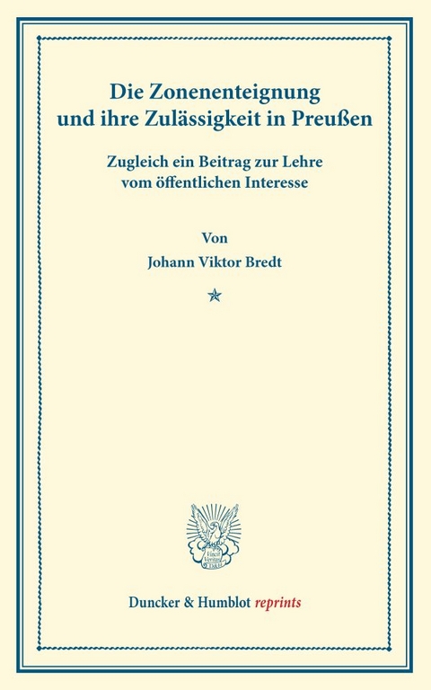 Die Zonenenteignung - Johann Viktor Bredt