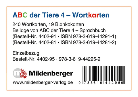 ABC der Tiere 4 &ndash; Wortkarten - 
