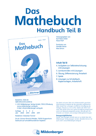 Das Mathebuch 2 – Handbuch Teil B