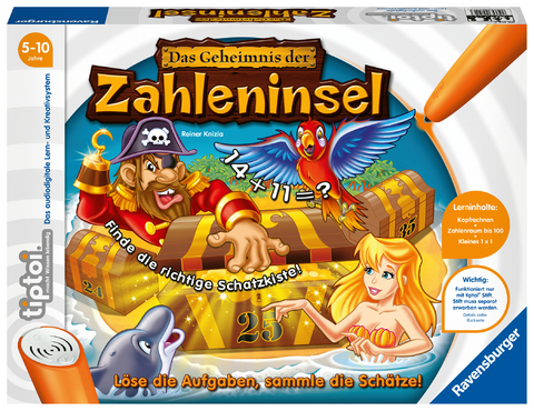 Ravensburger tiptoi 00512 Das Geheimnis der Zahleninsel - Lernspiel von Ravensburger ab 5 Jahren f&uuml;r 1-4 Spieler - Reiner Knizia