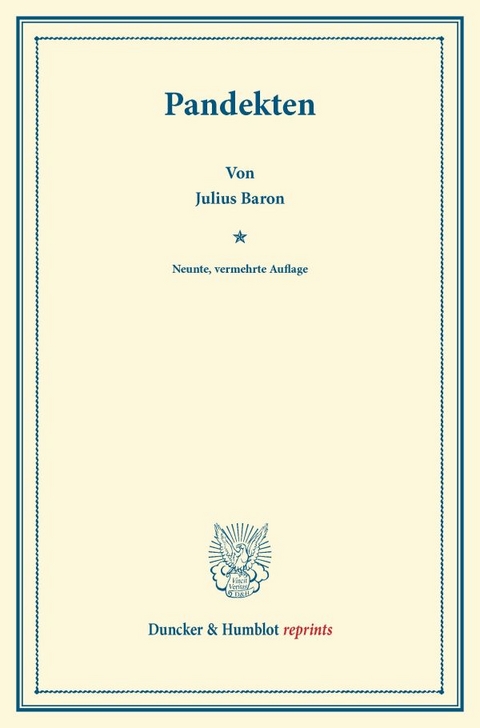 Pandekten. - Julius Baron