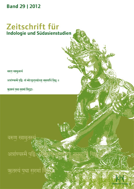 Zeitschrift f&uuml;r Indologie und S&uuml;dasienstudien, Band 29 (2012) - 
