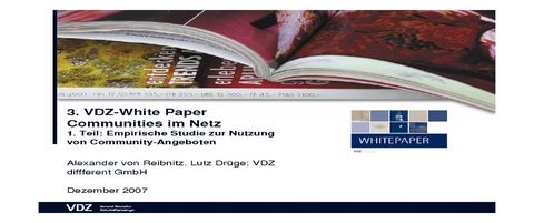 Communities im Netz (VDZ) -  Alexander von Reibnitz,  Lutz Drüge