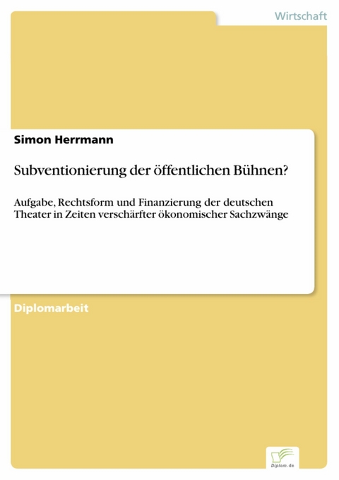 Subventionierung der &ouml;ffentlichen B&uuml;hnen? -  Simon Herrmann