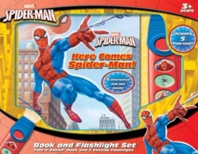 Marvel Spider-Man: Here Comes Spider-Man! Book and 5-Sound Flashlight Set -  Pi Kids