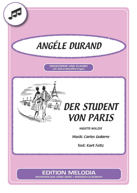 Der Student von Paris - Carlos Gedarro, Kurt Feltz, Ang&eacute;le Durand